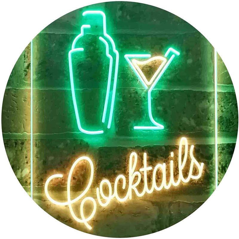 Cocktail Shaker Drinks Cocktails LED Light Sign - LED Gift Works