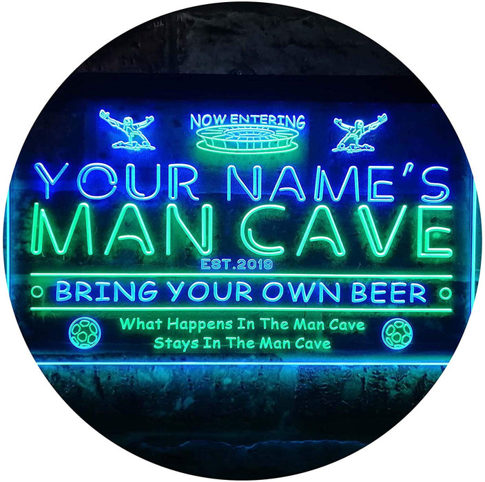 Personalized Sports Soccer Theme Man Cave LED Light Sign - Way Up Gifts