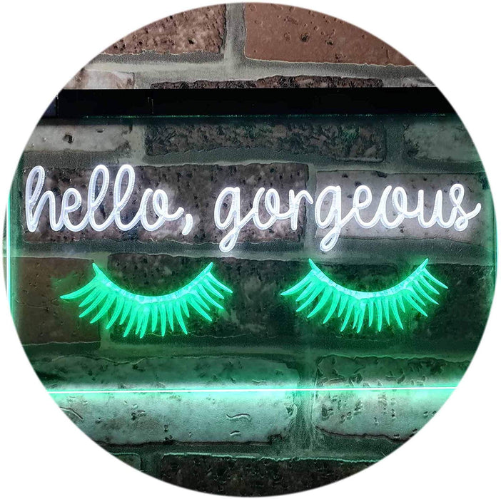Eyelash Hello Gorgeous LED Light Sign - Way Up Gifts