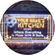 Personalized Home Kitchen Decor Made with Smile LED Light Sign - LED Gift Works