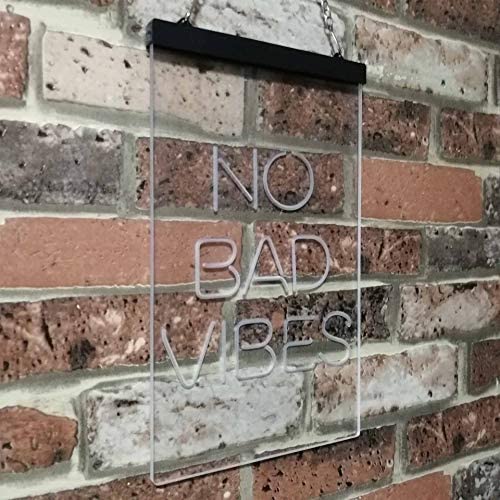 No Bad Vibes Room Display LED Light Sign - LED Gift Works