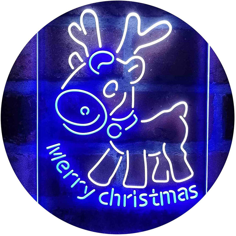 Merry Christmas Reindeer LED Light Sign - LED Gift Works