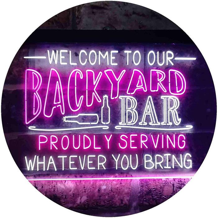 Backyard Bar Welcome Home Bar LED Light Sign - Way Up Gifts