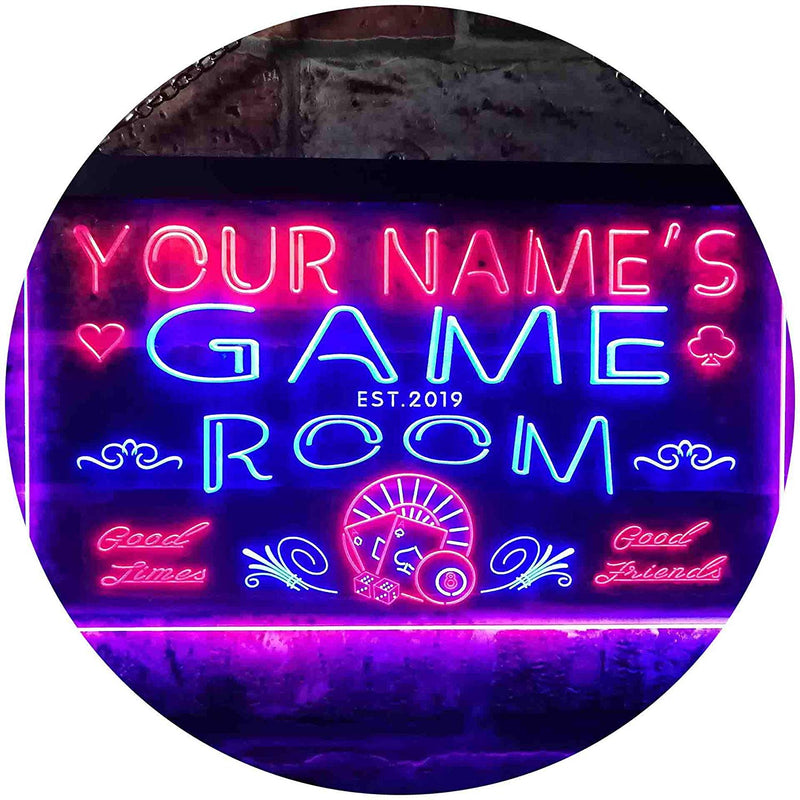 Personalized Game Room LED Light Sign - LED Gift Works