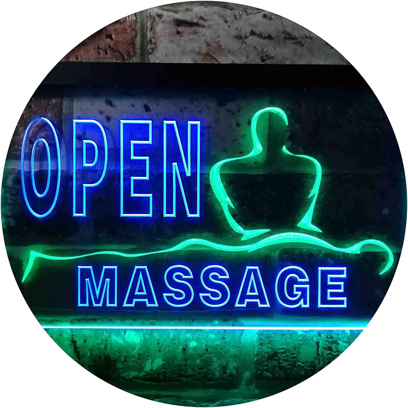 Open Massage LED Light Sign - LED Gift Works