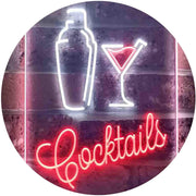Cocktail Shaker Drinks Cocktails LED Light Sign - LED Gift Works