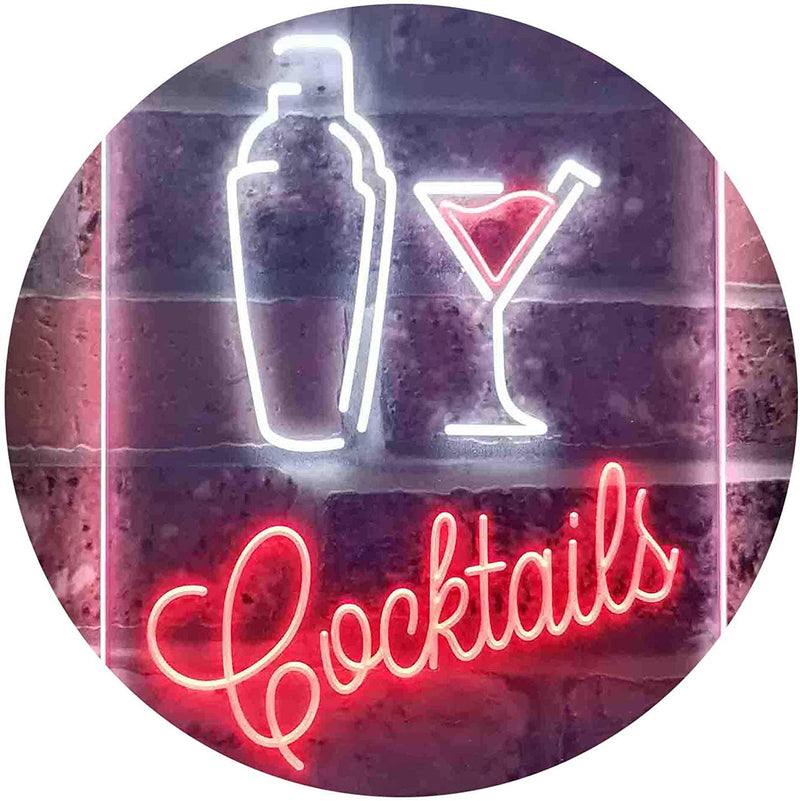 Cocktail Shaker Drinks Cocktails LED Light Sign - LED Gift Works