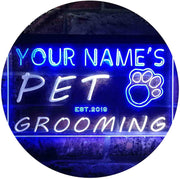 Personalized Paw Print Pet Grooming LED Light Sign - LED Gift Works