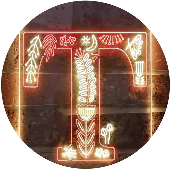 Family Name Letter T Monogram Initial LED Light Sign - Way Up Gifts