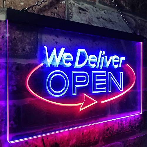 Open Delivery We Deliver LED Light Sign - LED Gift Works