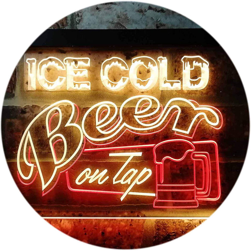 Ice Cold Beer On Tap LED Light Sign - LED Gift Works