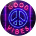 Good Vibes Peace Hippie Bedroom Decor LED Light Sign - Way Up Gifts