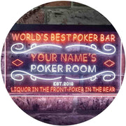 Personalized Poker Room Bar LED Light Sign - LED Gift Works