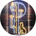 Cactus Wolf Coyote Howling Full Moon LED Light Sign - Way Up Gifts
