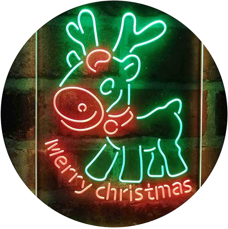 Merry Christmas Reindeer LED Light Sign - LED Gift Works