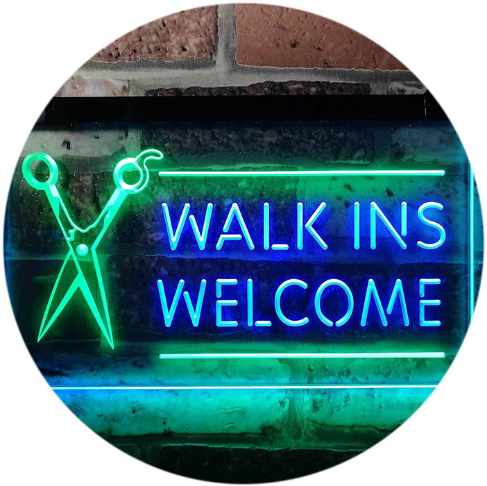 Barber Salon Hair Cuts Walk Ins Welcome LED Light Sign - Way Up Gifts