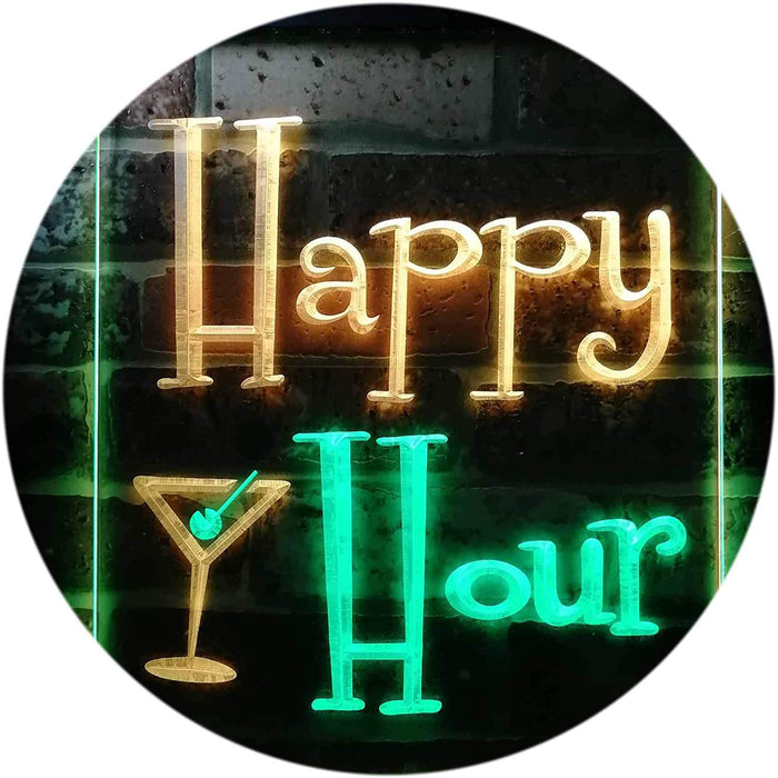 Happy Hour Cocktails Bar LED Light Sign - Way Up Gifts