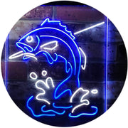 Fish on Hook Fishing Bait Store Cabin Decor LED Light Sign - LED Gift Works