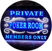 Private Poker Room Members Only LED Light Sign - LED Gift Works