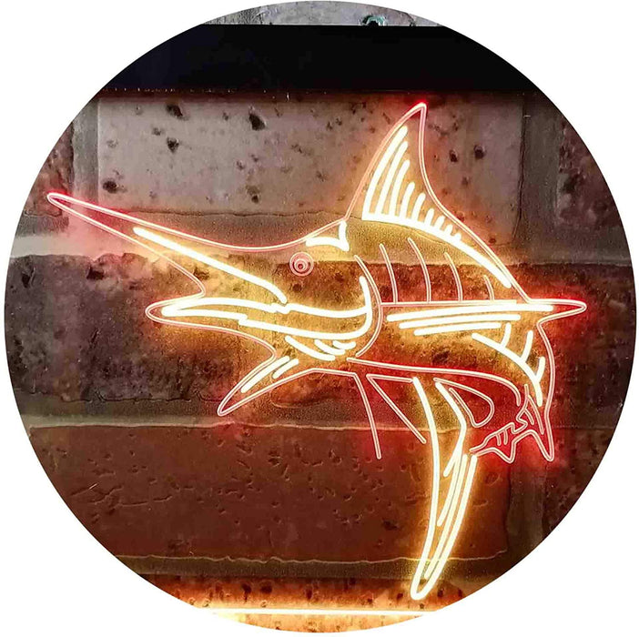 Deep Sea Fishing Blue Marlin Fish LED Light Sign - Way Up Gifts