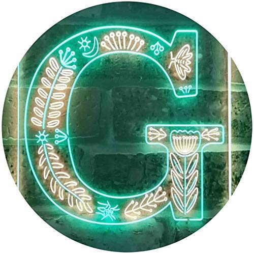 Family Name Letter G Monogram Initial LED Light Sign - LED Gift Works