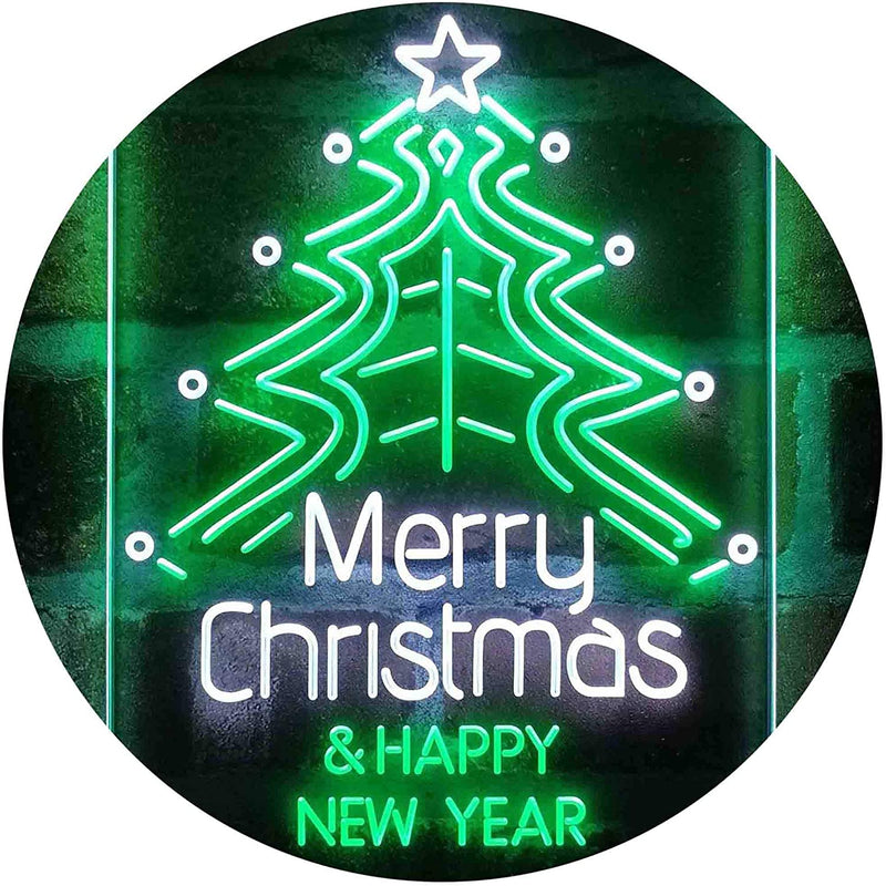 Merry Christmas Happy New Year LED Light Sign - LED Gift Works