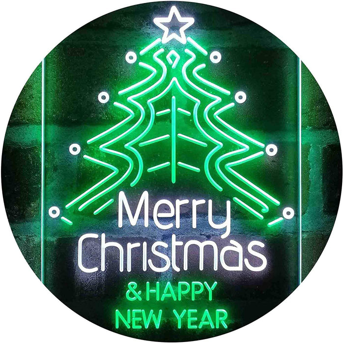 Merry Christmas Happy New Year LED Light Sign - Way Up Gifts