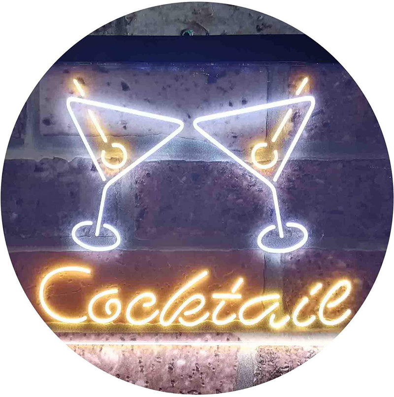 Cocktail Glasses Bar LED Light Sign - LED Gift Works
