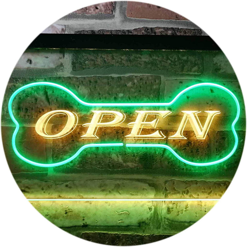 Open Dog Bone Grooming Pet Shop LED Light Sign - LED Gift Works