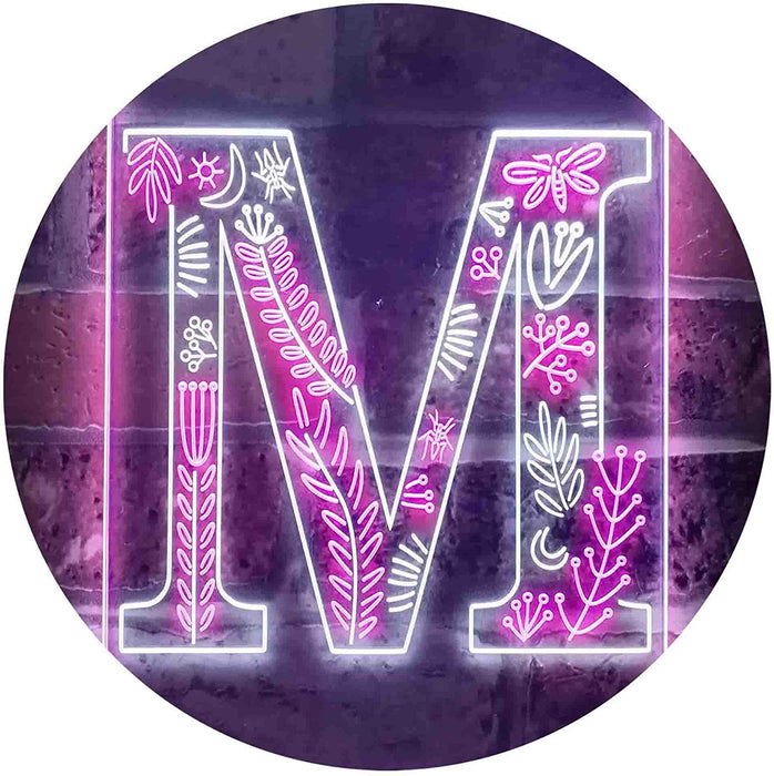 Family Name Letter M Initial Monogram LED Light Sign - Way Up Gifts