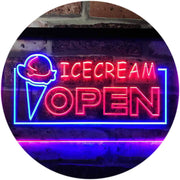 Open Ice Cream LED Light Sign - LED Gift Works