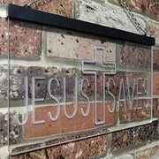 Cross Jesus Saves LED Light Sign - LED Gift Works