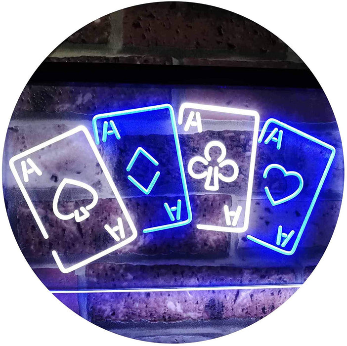 Four Aces Poker Casino LED Light Sign - Way Up Gifts