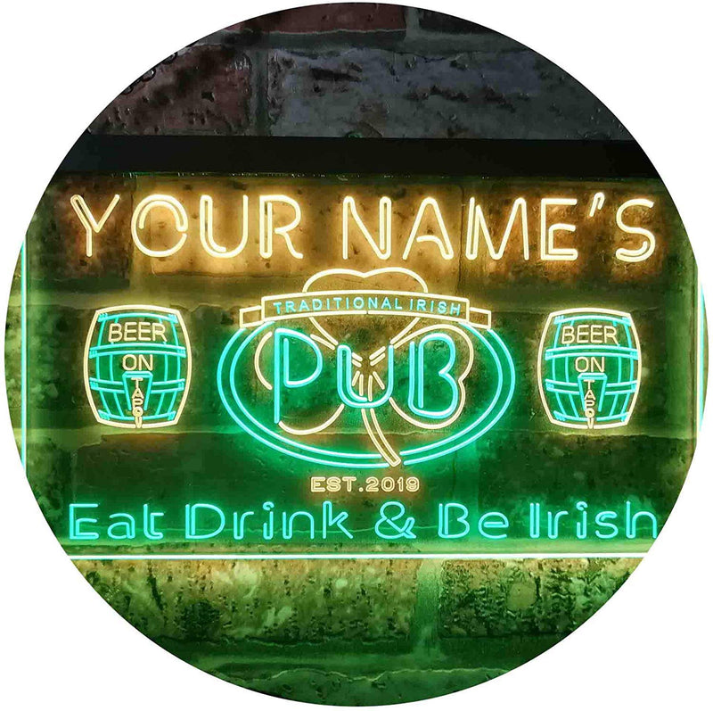 Personalized Traditional Irish Pub LED Light Sign - LED Gift Works