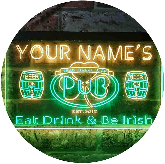 Personalized Traditional Irish Pub LED Light Sign - Way Up Gifts