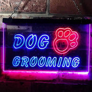 Paw Print Dog Grooming LED Light Sign - LED Gift Works