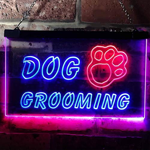 Paw Print Dog Grooming LED Light Sign - LED Gift Works