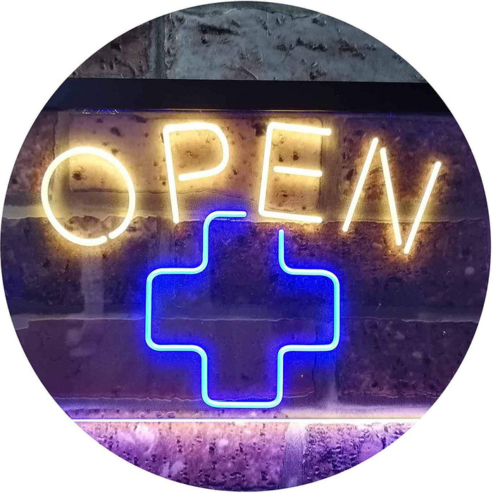 Open Medical Cross Dispensary LED Light Sign - Way Up Gifts