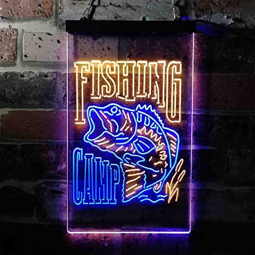Fishing Camp Fish Cabin Decor LED Light Sign - Way Up Gifts
