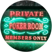Private Poker Room Members Only LED Light Sign - LED Gift Works