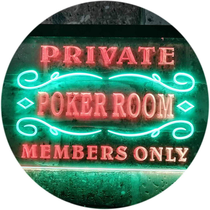 Private Poker Room Members Only LED Light Sign - Way Up Gifts