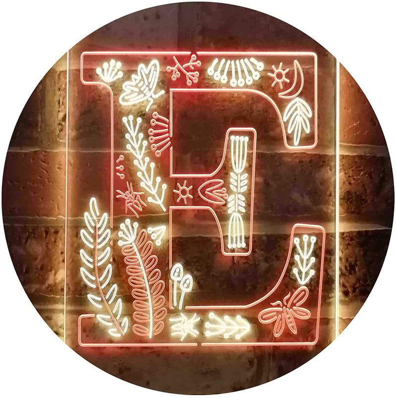 Family Name Letter E Monogram Initial LED Light Sign - LED Gift Works
