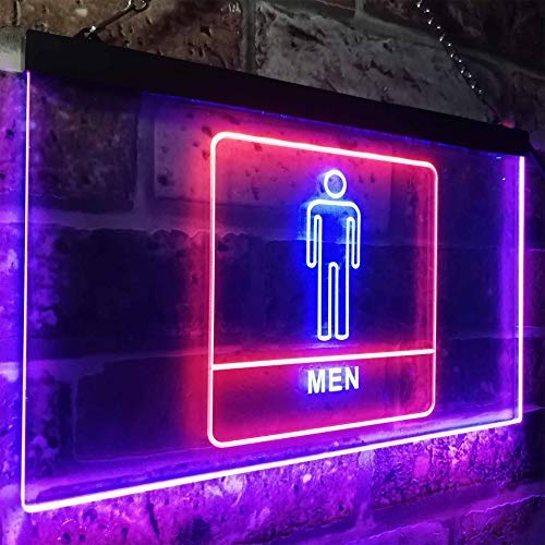 Men Bathroom Restroom LED Light Sign - LED Gift Works