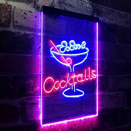 Cocktails Bar Glass LED Light Sign - Way Up Gifts