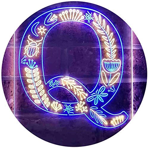Family Name Letter Q Monogram Initial LED Light Sign - LED Gift Works
