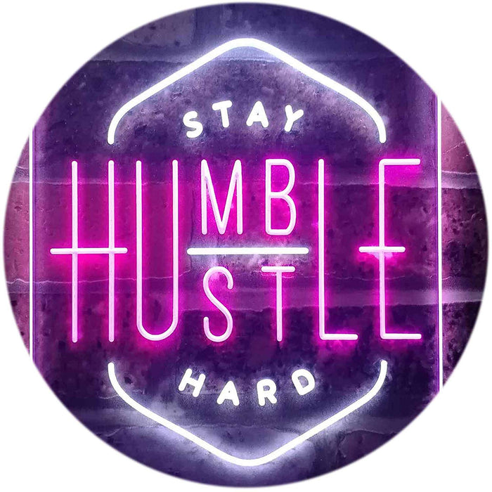Stay Humble Hustle Hard LED Light Sign - Way Up Gifts