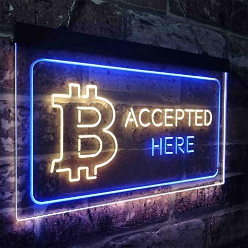 Bitcoin Accepted Here LED Light Sign - Way Up Gifts