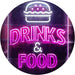 Hamburgers Drinks and Food LED Light Sign - Way Up Gifts
