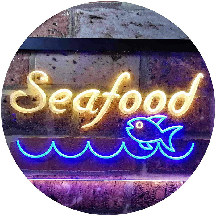 Fish Seafood Restaurant LED Light Sign - Way Up Gifts