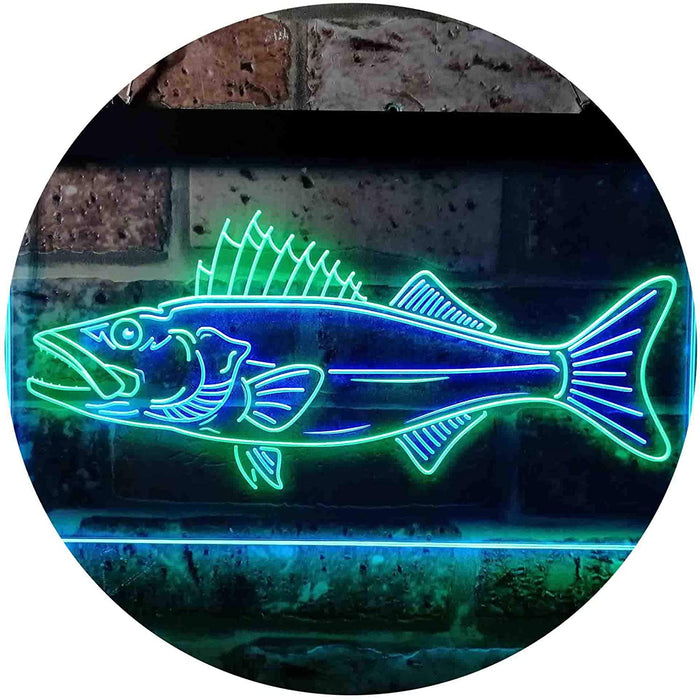 Walleye Fish Fishing Bait Store LED Light Sign - Way Up Gifts